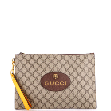 Gucci Neo Vintage Wristlet Pouch GG Coated Canvas
