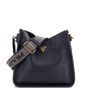 Prada Logo Strap Crossbody Bag Vitello Daino Medium