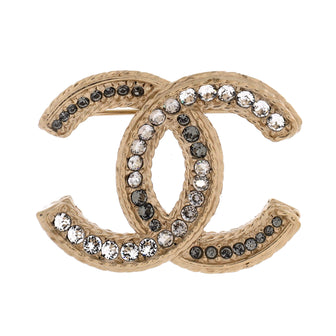 Chanel CC Brooch Metal with Crystals