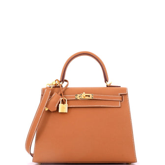 Hermes Kelly Handbag Gold Epsom with Gold Hardware 25
