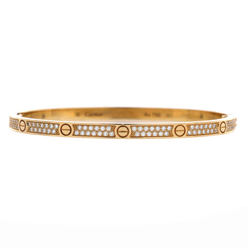 Cartier Love Bracelet 18K Yellow Gold with Pave Diamonds Small