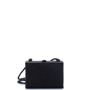 Chanel Box Frame Evening Bag Beaded Satin Small