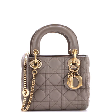 Christian Dior Lady Dior Chain Bag Cannage Quilt Lambskin Mini