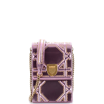 Christian Dior Diorama Vertical Clutch on Chain Studded Patent