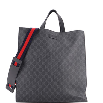 Gucci Convertible Soft Open Tote GG Coated Canvas Tall