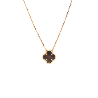 Van Cleef & Arpels Vintage Alhambra Pendant Necklace 18K Rose Gold and Grey Mother of Pearl