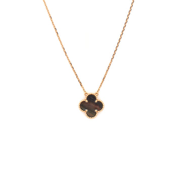 Van Cleef & Arpels Vintage Alhambra Pendant Necklace 18K Rose Gold and Grey Mother of Pearl