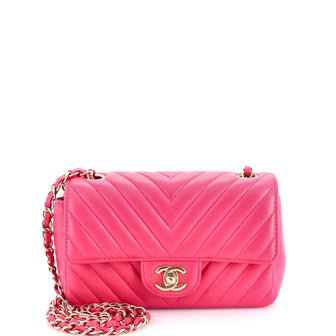 Chanel Classic Single Flap Bag Chevron Lambskin Mini