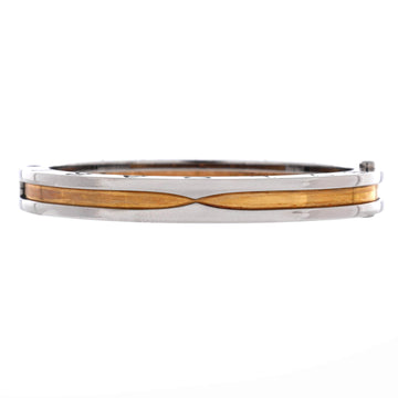 Bvlgari B.Zero1 Hinged Bangle Bracelet 18K Yellow Gold and Stainless Steel 7mm