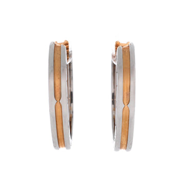 Bvlgari B.Zero1 Hoop Earrings Stainless Steel and 18K Rose Gold Large