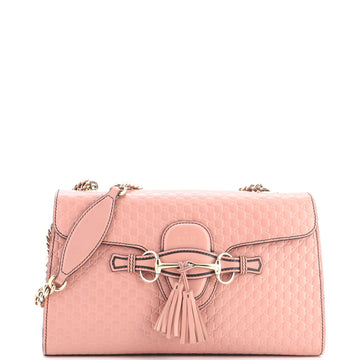 Gucci Emily Chain Flap Bag Microguccissima Leather Medium