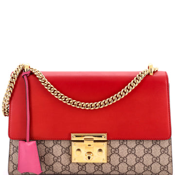 Gucci Padlock Shoulder Bag GG Coated Canvas and Leather Medium