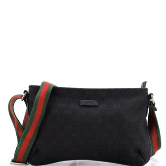 Gucci Web Strap Messenger Bag GG Canvas Small