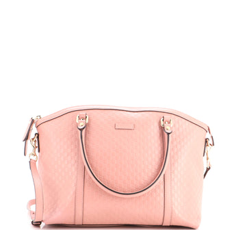 Gucci Britt Convertible Dome Satchel Microguccissima Leather Medium