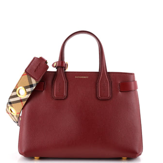 Burberry Banner NM Tote Leather with Vintage Check Canvas Small