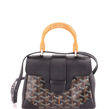 Goyard Saigon Top Handle Bag Coated Canvas with Leather Mini
