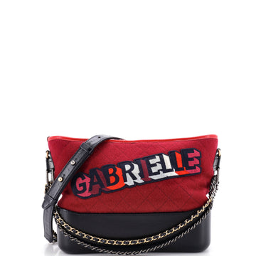 Chanel Gabrielle Logo Hobo Quilted Felt and Calfskin Medium