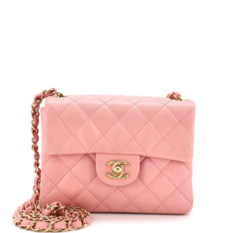 Chanel Vintage Square Classic Single Flap Bag Quilted Lambskin Mini