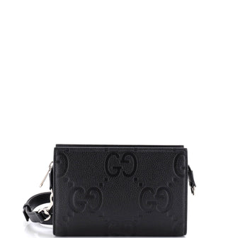 Gucci Zip Crossbody Bag Jumbo GG Embossed Leather