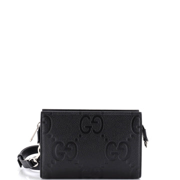 Gucci Zip Crossbody Bag Jumbo GG Embossed Leather