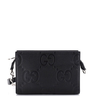 Gucci Zip Crossbody Bag Jumbo GG Embossed Leather