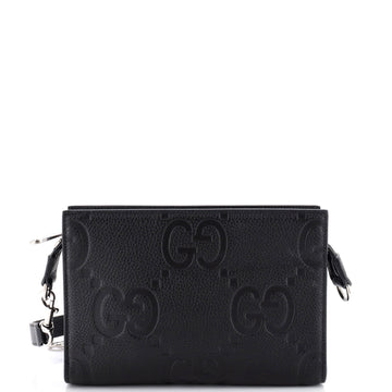 Gucci Zip Crossbody Bag Jumbo GG Embossed Leather