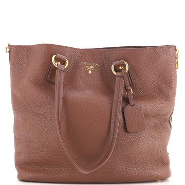 Prada Side Zip Shopper Tote Vitello Daino Large