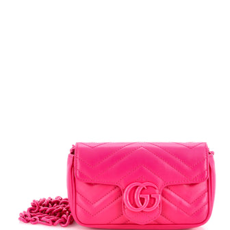 Gucci GG Marmont Monochrome Flap Bag Matelasse Leather Super Mini