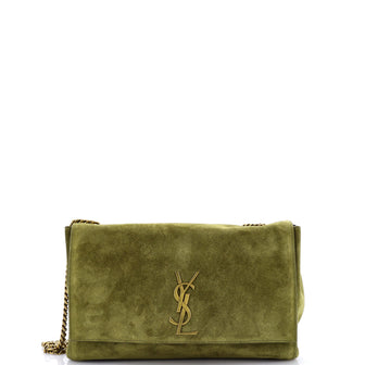 Saint Laurent Classic Monogram Reversible Shoulder Bag Suede and Leather Medium