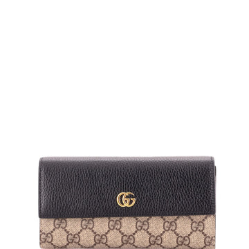 Gucci GG Marmont Continental Wallet GG Coated Canvas and Leather Long