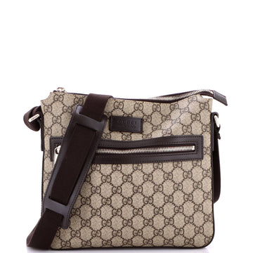 Gucci Front Zip Messenger GG Coated Canvas Medium