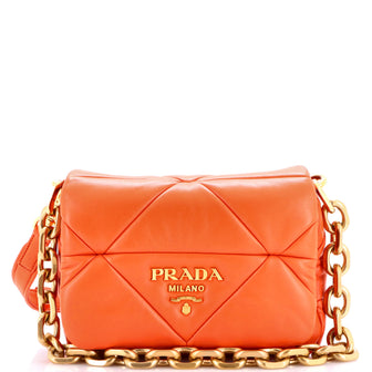 Prada System Flap Shoulder Bag Quilted Nappa Leather Small