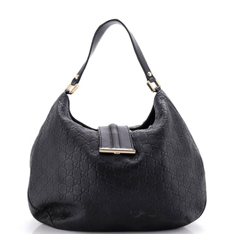 Gucci New Ladies Web Hobo Guccissima Leather Large