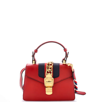 Gucci Sylvie Top Handle Bag Leather Mini