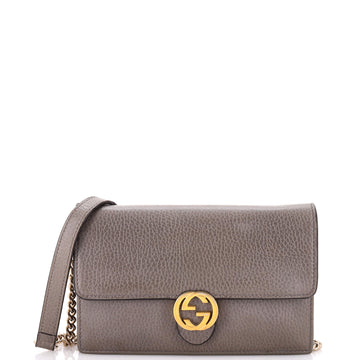 Gucci Interlocking Wallet on Chain Leather