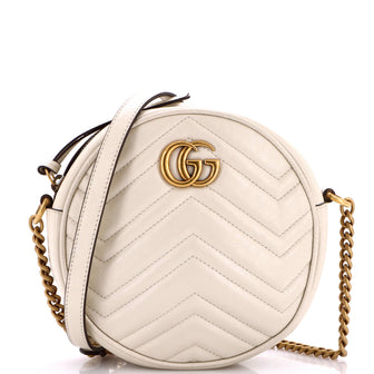Gucci GG Marmont Round Shoulder Bag Matelasse Leather Mini