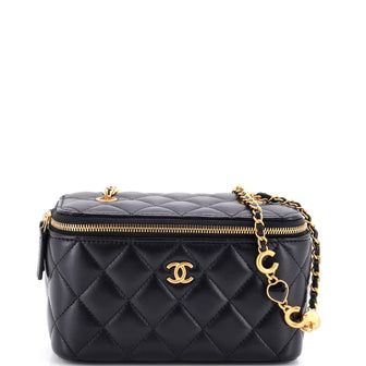 Chanel Coco de Toi Heart Vanity Case with Chain Quilted Lambskin Small