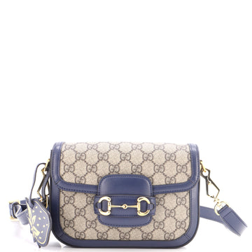 Gucci Horsebit 1955 Shoulder Bag GG Coated Canvas with Leather Mini