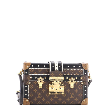 Louis Vuitton Petite Malle Handbag Limited Edition Brogue Reverse Monogram Canvas and Leather