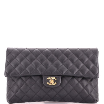 Chanel Classic Flap Clutch Quilted Caviar