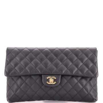 Chanel Classic Flap Clutch Quilted Caviar