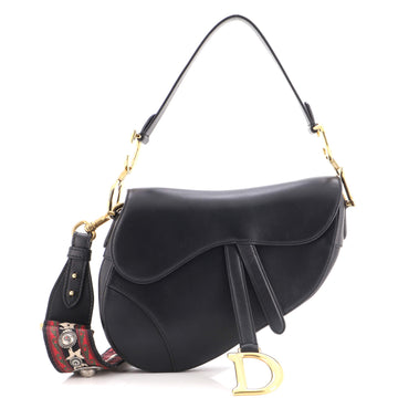 Christian Dior Saddle Handbag Leather Medium