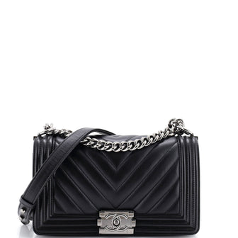 Chanel Boy Flap Bag Chevron Calfskin Old Medium