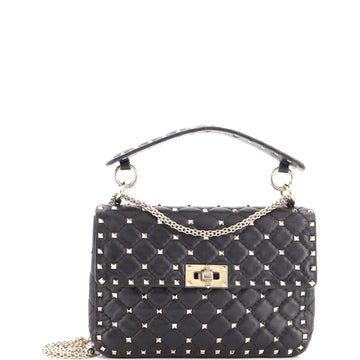 Valentino Garavani Rockstud Spike Flap Bag Quilted Leather Medium
