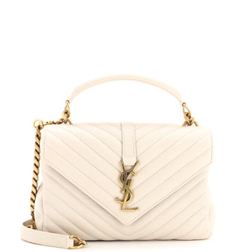 Saint Laurent Classic Monogram College Bag Matelasse Chevron Leather Medium