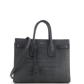 Saint Laurent Sac de Jour NM Bag Crocodile Embossed Leather Small