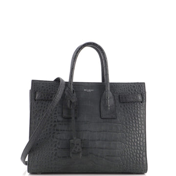 Saint Laurent Sac de Jour NM Bag Crocodile Embossed Leather Small