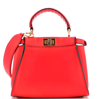Fendi Peekaboo Bag Leather with Zucca Suede Interior Mini