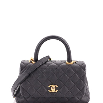 Chanel Coco Top Handle Bag Quilted Caviar Mini
