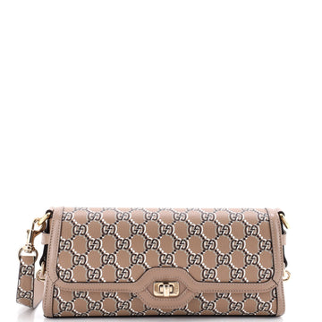 Gucci Luce Shoulder Bag Optical GG Printed Leather Small